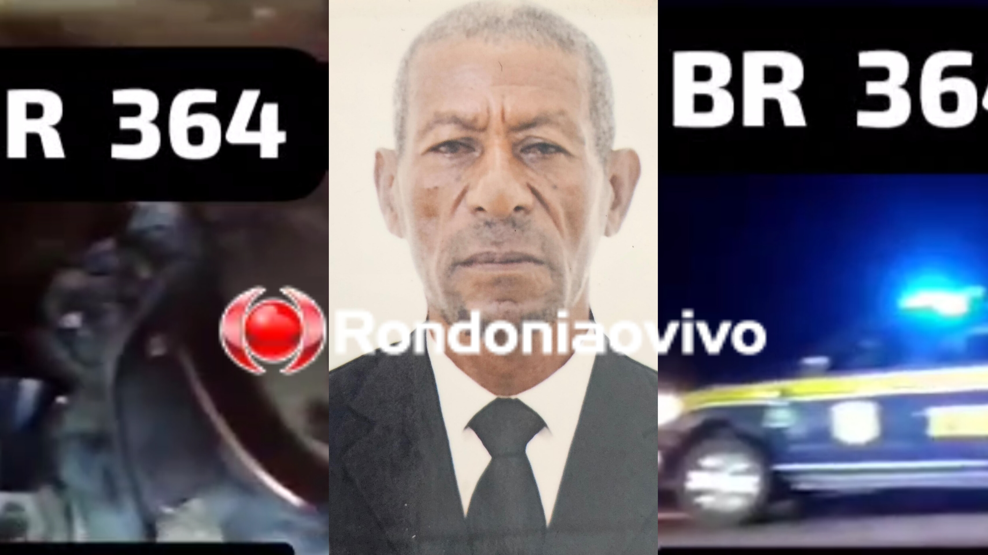 FATAL: Viatura da Polícia Civil mata idoso atropelado na BR-364