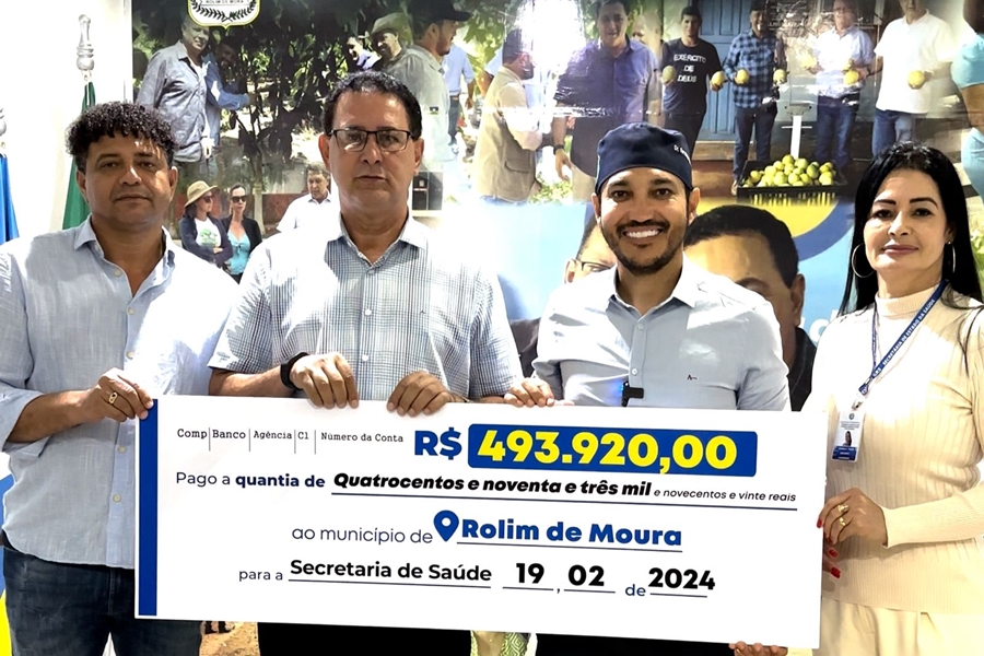 FERNANDO MÁXIMO: Deputado destina quase 500 mil para a saúde de Rolim de Moura